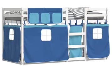 Stapelbed 80x200 cm met Gordijnen van Massief Hout, Huis en Inrichting, Slaapkamer | Stapelbedden en Hoogslapers, Verzenden, Nieuw