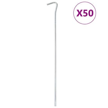 vidaXL Tentharingen 50 st Ø7 mm 30 cm gegalvaniseerd staal, Verzenden, Nieuw