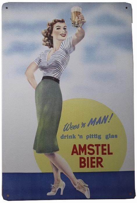 Wees een man Amstel bier reclamebord, Verzamelen, Merken en Reclamevoorwerpen, Nieuw, Ophalen of Verzenden