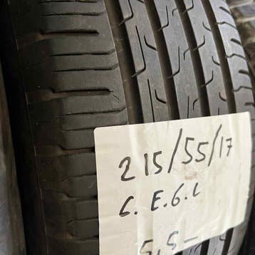 2 x Continental 215-55-17 Zomerbanden 5,5mm, 17 inch, Ophalen of Verzenden, Band(en), Personenwagen
