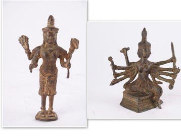 bronzen Hevajra EN de godin Durga of Parvati - Brons -