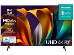 Hisense 43A6N - 43-inch 4K UHD Smart TV - HDR10 HLG - Zwart, Verzenden, Zo goed als nieuw