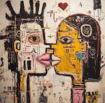 Eric Brumette - KISS ME LIKE BASQUIAT 8 - Toile L - LIMITED, Antiek en Kunst