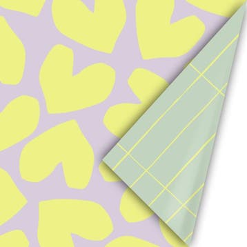 3m Cadeaupapier Hart Lila / Geel (Cadeaupapier 3M), Diversen, Ophalen of Verzenden, Nieuw