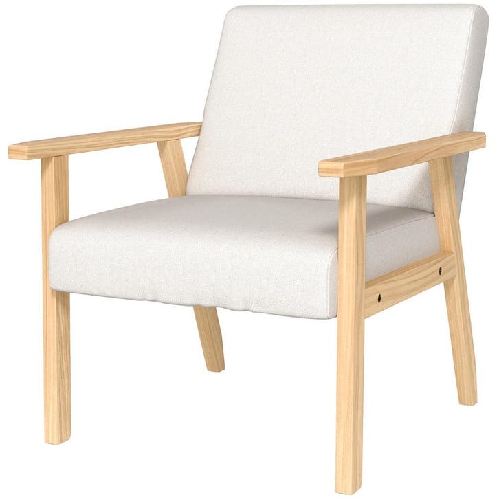 TRUUSK Loungestoel met Armleuningen - Eetkamerstoel in Linne, Huis en Inrichting, Woonaccessoires | Kussens, Nieuw, Verzenden