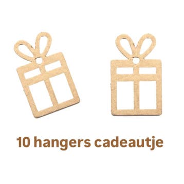 10 hangers cadeautje hout - Kerst - cadeau decoratie - le..., Diversen, Ophalen of Verzenden, Nieuw