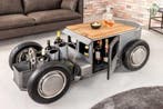 Vintage salontafel HOT ROD 160cm staal mangohout bartafel, Ophalen of Verzenden, Nieuw