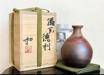 Vaas - Keramiek - Japan - Japanse Bizen-aardewerk - Fujiwara