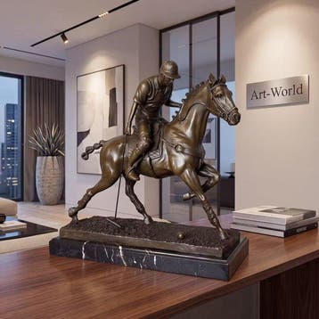 Beeld, Exclusief sculptuur van een Polo speler 31.5 cm / 9.1
