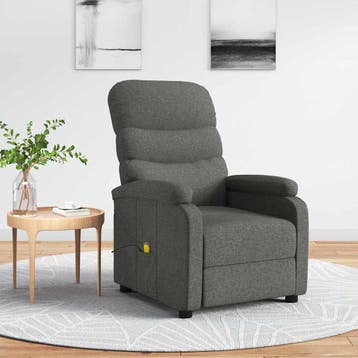 vidaXL Massagestoel stof donkergrijs, Verzenden, Nieuw