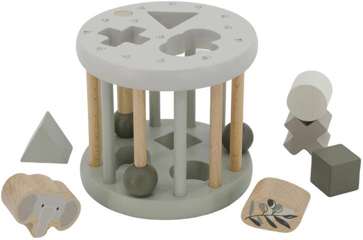 Label Label Olijfgroen Houten Rollende Vormenstoof, Kinderen en Baby's, Speelgoed | Babyspeelgoed, Nieuw, Verzenden