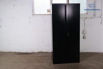 Tweedehands Bisley Draaideurkast Zwart 197 cm 4 Legborden, Verzenden, Gebruikt