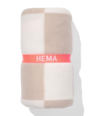 HEMA Plaid 130x150cm fleece geblokt, Huis en Inrichting, Verzenden, Nieuw