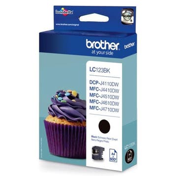 Brother LC-123BK inktcartridge zwart (origineel), Verzenden, Nieuw, Cartridge, Brother