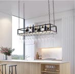 Industrieel Hangend Wijnrek met Glashouder – Plafondrek 120, Huis en Inrichting, Woonaccessoires | Wijnrekken, Verzenden, Nieuw