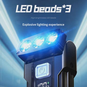 Mini LED Zaklamp USB Oplaadbaar met Batterij Display & Magne, Verzenden, Nieuw