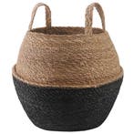 vidaXL Plantenpot met handvatten Zwart Ø 32 x 32 cm 100%, Verzenden, Nieuw, 30 tot 60 cm