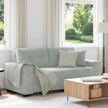 vidaXL Loveseat bank 180x77x82 cm fluweel lichtgrijs, Verzenden, Nieuw, Stof