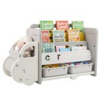 LIVSK Kinderboekenkast - Auto-ontwerp - 3 Niveaus - 2 Opberg, Verzenden, Nieuw
