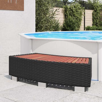vidaXL Spatrap 92x45x25 cm poly rattan zwart, Verzenden, Nieuw