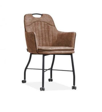 Eetkamerstoel Floria - eetkamerstoelen - Cognac, Nieuw, Overige materialen