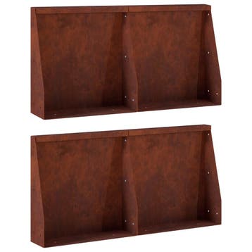 vidaXL Keerwand 4 st 40 x 12 x 40 cm weervast staal, Verzenden, Nieuw