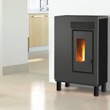 Pelletkachel plat Eco 60 5 kW hangen of staand verwarmt 90m3, Huis en Inrichting, Nieuw, Ophalen of Verzenden, Hangend, Pelletkachel
