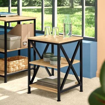 2dekans | tectake® - Bijzettafel Nottingham industrial dark, Ophalen of Verzenden, Zo goed als nieuw