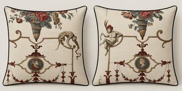 New pair of cushions made with Boussac fabric - Kussen