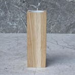 HOCHO Eikenhouten Waxinelichthouder – 50x50x150 mm – Ele, Ophalen of Verzenden, Nieuw