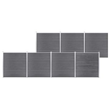 vidaXL Schutting 1218x186 cm HKC grijs, Verzenden, Nieuw, Kunststof, 1 tot 2 meter