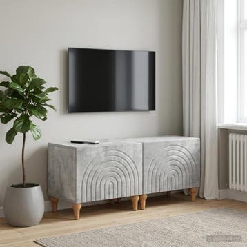 vidaXL Tv-meubel Betongrijs Bewerkt hout, Minder dan 50 cm, Verzenden, Nieuw, Minder dan 100 cm