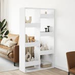 vidaXL Kamerscherm 100x33x175 cm bewerkt hout wit, Verzenden, Nieuw, Overige houtsoorten