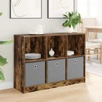 vidaXL Dressoir met lade Gerookt eiken 102 x 32 x 73,5 cm, Huis en Inrichting, Kasten | Dressoirs, 100 tot 150 cm, Verzenden, Nieuw