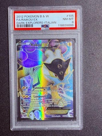 Pokémon - 1 Graded card - Raikou EX 105 Foil, Full art - PSA, Nieuw