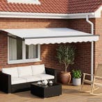 vidaXL Handbediende luifel met LEDs Wit en antracietkleurig, Verzenden, Nieuw