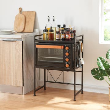 Magnetron rek Sorsele keukenrek 79x40-63x32 cm zwart [en.cas, Verzenden, Nieuw