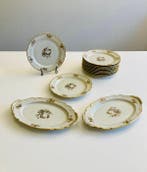 Ulim Limoges France - Dessertservies (13) - Porselein -, Antiek en Kunst, Antiek | Meubels | Tafels