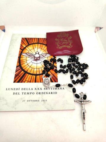 Rozenkrans - Leone XIV Rosario NERO van de paus, persoonlijk