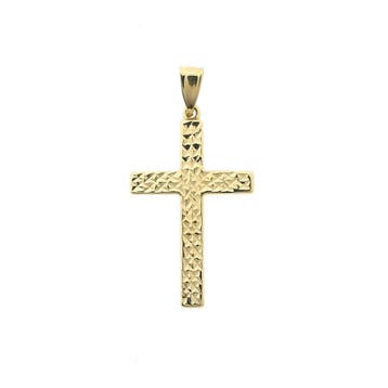 Gouden hanger van een kruis (Hanger of bedel), Ophalen of Verzenden, Gebruikt, Goud, Overige merken