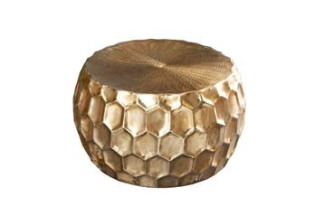 Ronde salontafel ORGANIC ORIENT 70cm goud metaal gehamerd, Huis en Inrichting, Tafels | Salontafels, Ophalen of Verzenden, Nieuw