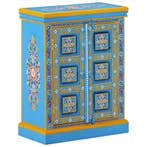 vidaXL Wandkast handgeschilderd massief mangohout turquoise, Verzenden, Nieuw, 50 tot 100 cm, Minder dan 100 cm
