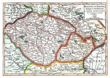 Tsjechië - Bohemië; Robert de Vaugondy - Royaume de Boheme -, Nieuw
