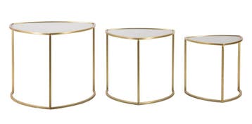 SALONTAFEL DRIEHOEK SET 3 PZ CM Ø 60X50-50X45-40X40, Ophalen of Verzenden, Nieuw