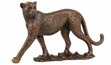 sculptuur, Elegant Walking Leopard Figurine Luxury Wildlife