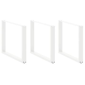 vidaXL Eettafelpoten 3 st U-vormig 100x(72-73) cm staal wit, Huis en Inrichting, Tafelonderdelen, Verzenden, Nieuw