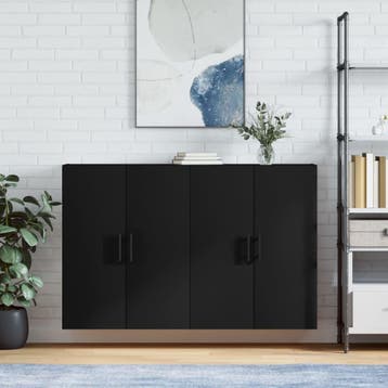 vidaXL Hangkasten 2 st 69,5x34x90 cm zwart, Verzenden, Nieuw, 50 tot 100 cm, Minder dan 100 cm