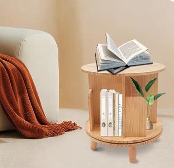 360° Draaibare Houten Boekenplank met 4 Compartimenten, Verzenden, Nieuw