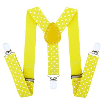 Fako Fashion - Kinder Bretels - Stippen - 65cm - Geel, Verzenden, Nieuw