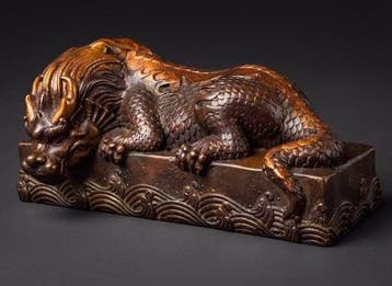 Beeld, Mythisch wezen / draak - 8.5 cm - Brons